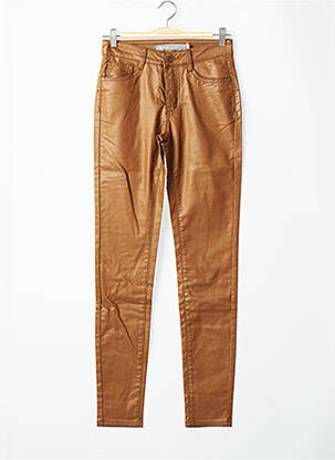 Pantalon slim stretch taille normale marron GEISHA femme
