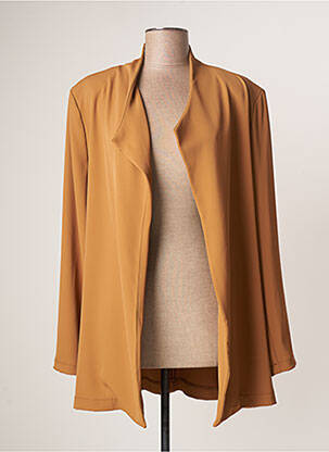 Veste chic tissage crêpe marron KONTESSA femme