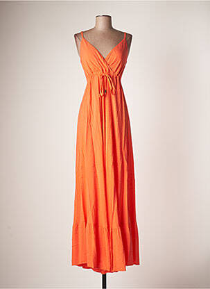 Robe longue orange EVA KAYAN pour femme