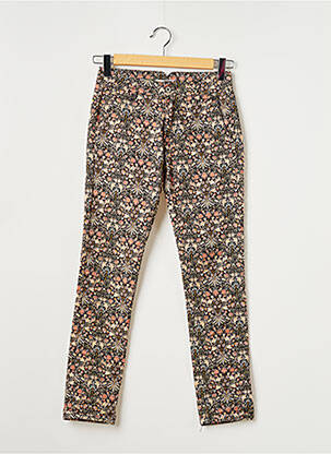 Pantalon chino fermeture zippée sous rabat boutonné taille normale noir PLEASE femme