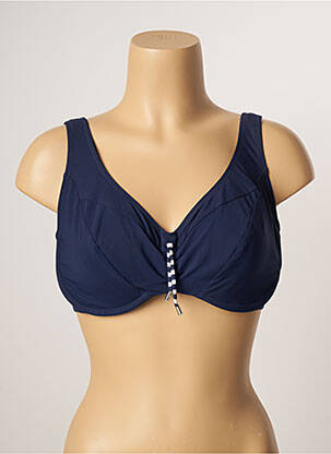 Haut de maillot de bain stretch haut soutien-gorge emboitant bleu LIDEA femme