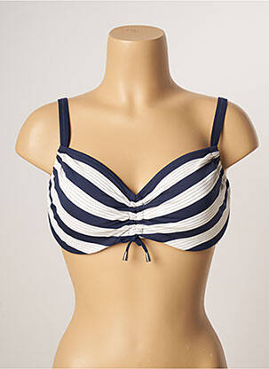 Haut de maillot de bain stretch haut soutien-gorge emboitant bleu LIDEA femme