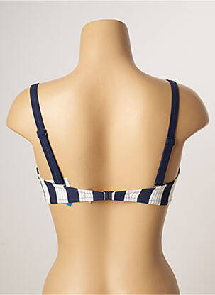Haut de maillot de bain stretch haut soutien-gorge emboitant bleu LIDEA femme