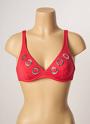 Haut de maillot de bain stretch rouge ANTIGEL femme