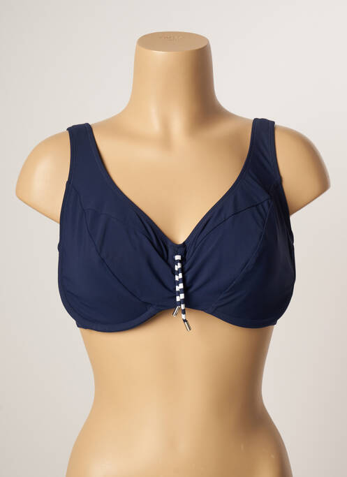 Haut de maillot de bain stretch haut soutien-gorge emboitant bleu LIDEA femme