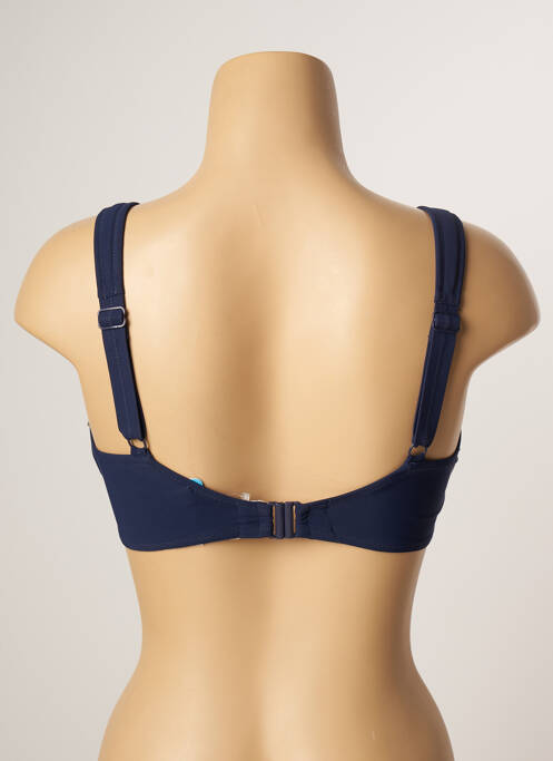 Haut de maillot de bain stretch haut soutien-gorge emboitant bleu LIDEA femme