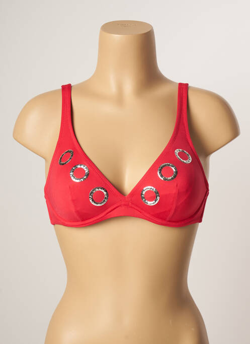 Haut de maillot de bain stretch rouge ANTIGEL femme