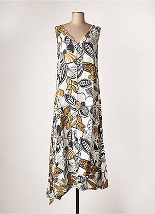 Robe longue imprimé fantaisie sans manche blanc ANIMALE femme