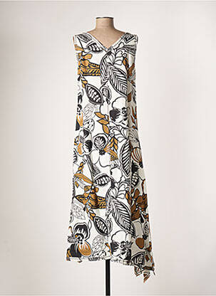 Robe longue imprimé fantaisie sans manche blanc ANIMALE femme