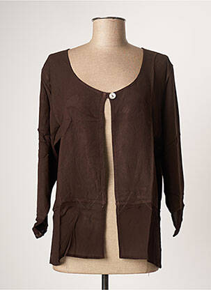Veste casual col rond marron GARUDA GARUZO femme