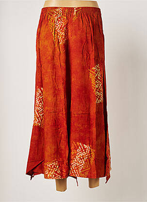 Jupe longue imprimé fantaisie orange DOU-DOU'S femme
