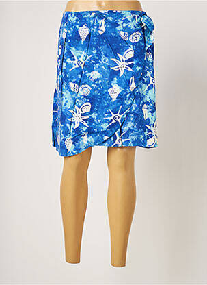 Jupe courte coupe droite bleu PALME femme
