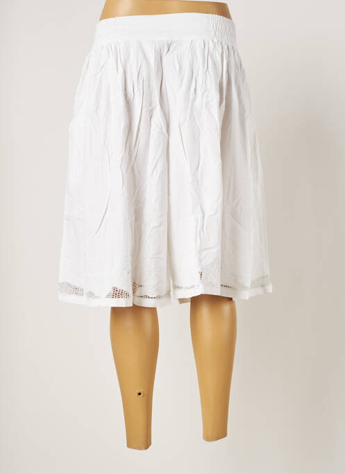 Jupe mi-longue blanc PALME pour femme