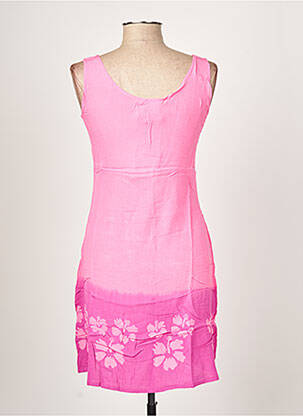 Robe mi-longue imprimé fleurs sans manche rose PALME femme