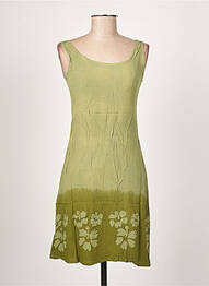 Robe mi-longue imprimé fleurs sans manche vert PALME femme