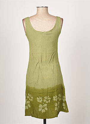 Robe mi-longue imprimé fleurs sans manche vert PALME femme