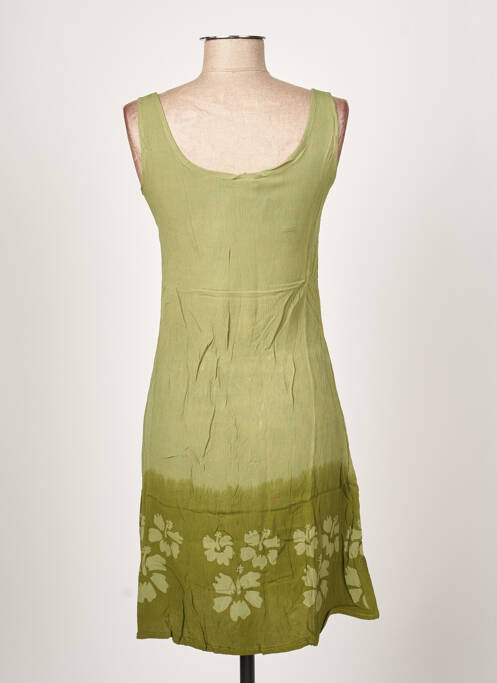 Robe mi-longue vert PALME pour femme
