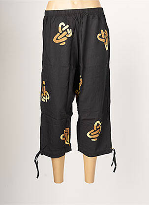Pantacourt taille haute taille haute noir CHIC BATIK femme