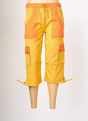 Pantacourt taille élastique taille normale jaune PALME femme