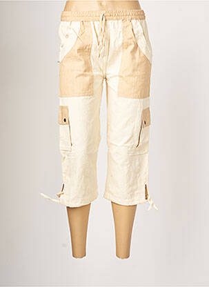 Pantacourt taille élastique taille normale beige PALME femme