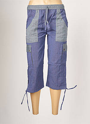 Pantacourt taille élastique taille normale bleu PALME femme