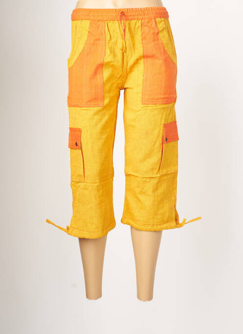 Pantacourt taille élastique taille normale jaune PALME femme