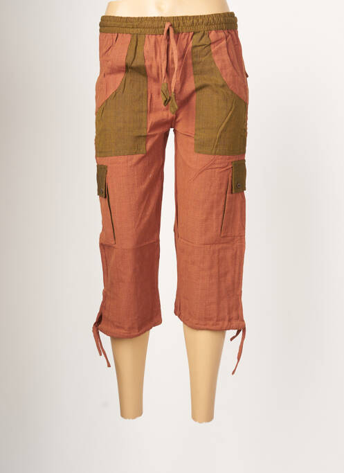Pantacourt taille élastique taille normale marron PALME femme