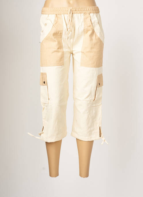 Pantacourt taille élastique taille normale beige PALME femme