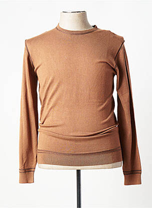 Pull stretch manches longues marron SORBINO homme