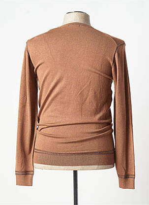 Pull stretch manches longues marron SORBINO homme