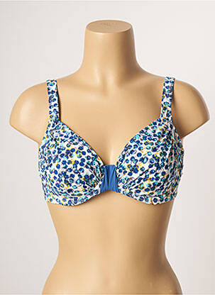Haut de maillot de bain stretch haut soutien-gorge emboitant bleu BELCOR femme