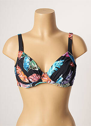 Haut de maillot de bain stretch haut soutien-gorge emboitant noir BELCOR femme