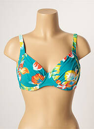 Haut de maillot de bain stretch haut soutien-gorge emboitant bleu BELCOR femme