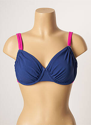 Haut de maillot de bain stretch haut soutien-gorge emboitant bleu BELCOR femme