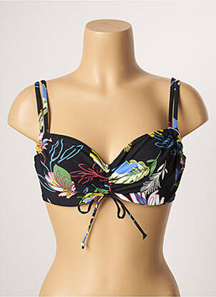 Haut de maillot de bain stretch haut soutien-gorge emboitant noir BELCOR femme