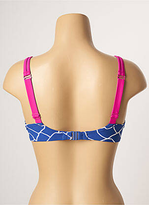 Haut de maillot de bain stretch haut soutien-gorge emboitant bleu BELCOR femme