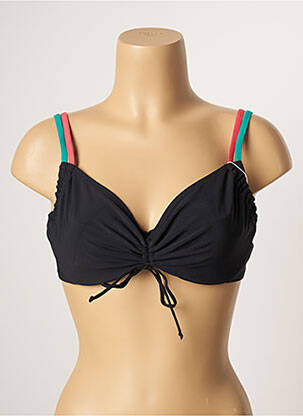 Haut de maillot de bain stretch haut soutien-gorge emboitant noir BELCOR femme