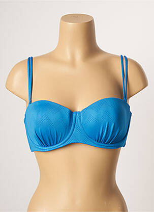 Haut de maillot de bain stretch haut soutien-gorge balconnet bleu BELCOR femme