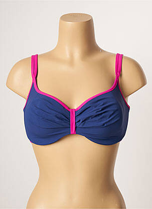 Haut de maillot de bain stretch haut soutien-gorge moulé bleu BELCOR femme