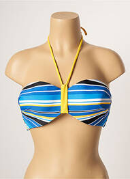 Haut de maillot de bain stretch haut soutien-gorge balconnet bleu BELCOR femme
