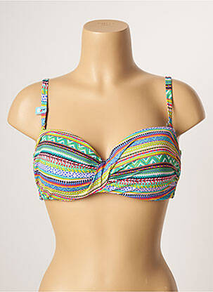 Haut de maillot de bain stretch haut soutien-gorge balconnet vert CHERRY BEACH femme