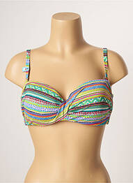 Haut de maillot de bain stretch haut soutien-gorge balconnet vert CHERRY BEACH femme