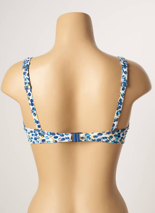 Haut de maillot de bain stretch haut soutien-gorge emboitant bleu BELCOR femme
