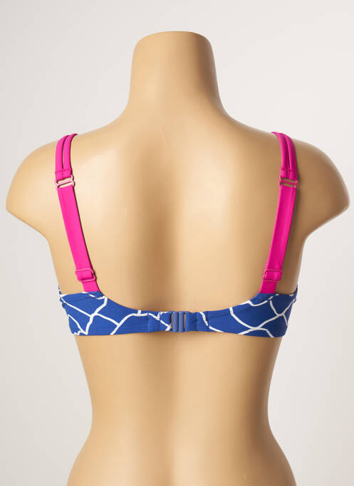 Haut de maillot de bain stretch haut soutien-gorge emboitant bleu BELCOR femme
