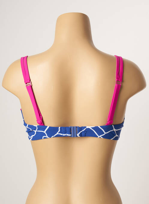 Haut de maillot de bain stretch haut soutien-gorge moulé bleu BELCOR femme