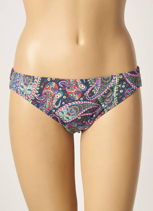Bas de maillot de bain imprimé fantaisie culotte bleu CHERRY BEACH femme