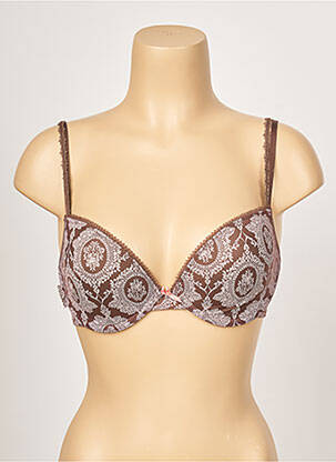 Soutien-gorge effet matière satinée haut soutien-gorge moulé marron PASSIONATA femme