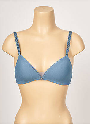 Soutien-gorge effet matière satinée haut triangles bleu PASSIONATA femme