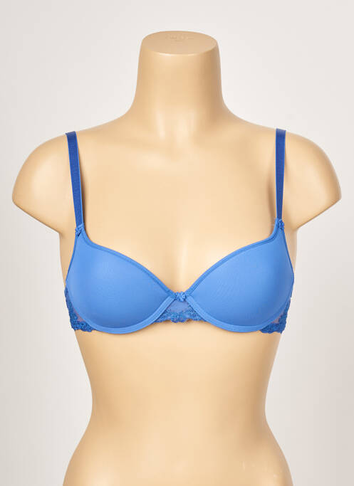 Soutien-gorge effet matière satinée haut soutien-gorge moulé bleu PASSIONATA femme