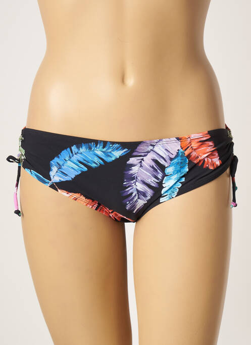 Bas de maillot de bain effet matière satinée culotte noir BELCOR femme